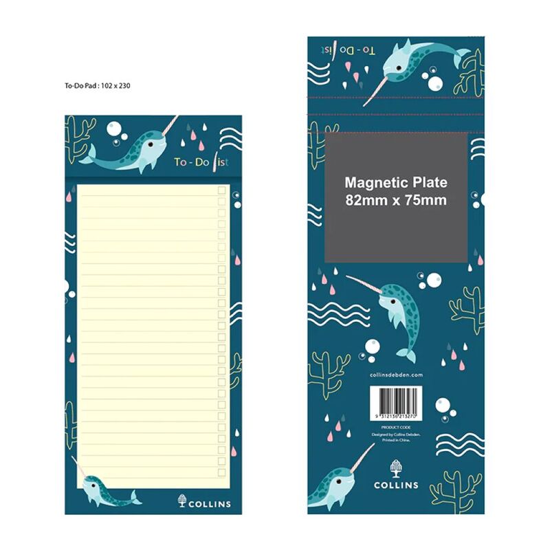 Collins Debden Natura Slim Magnetic To Do List Pad Narwhal