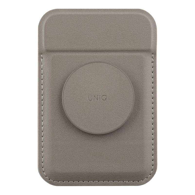 UNIQ Flixa Magnetic Card Holder And Pop-Out Grip-Stand - Flint Grey
