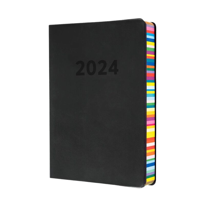 Collins Debden Edge Calendar Year 2024 A5 Day-To-Page Planner (With Appointments) - Charcoal